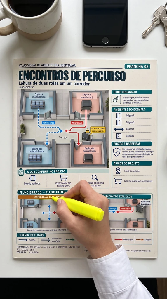 Estudo de encontros de percursos em apostila